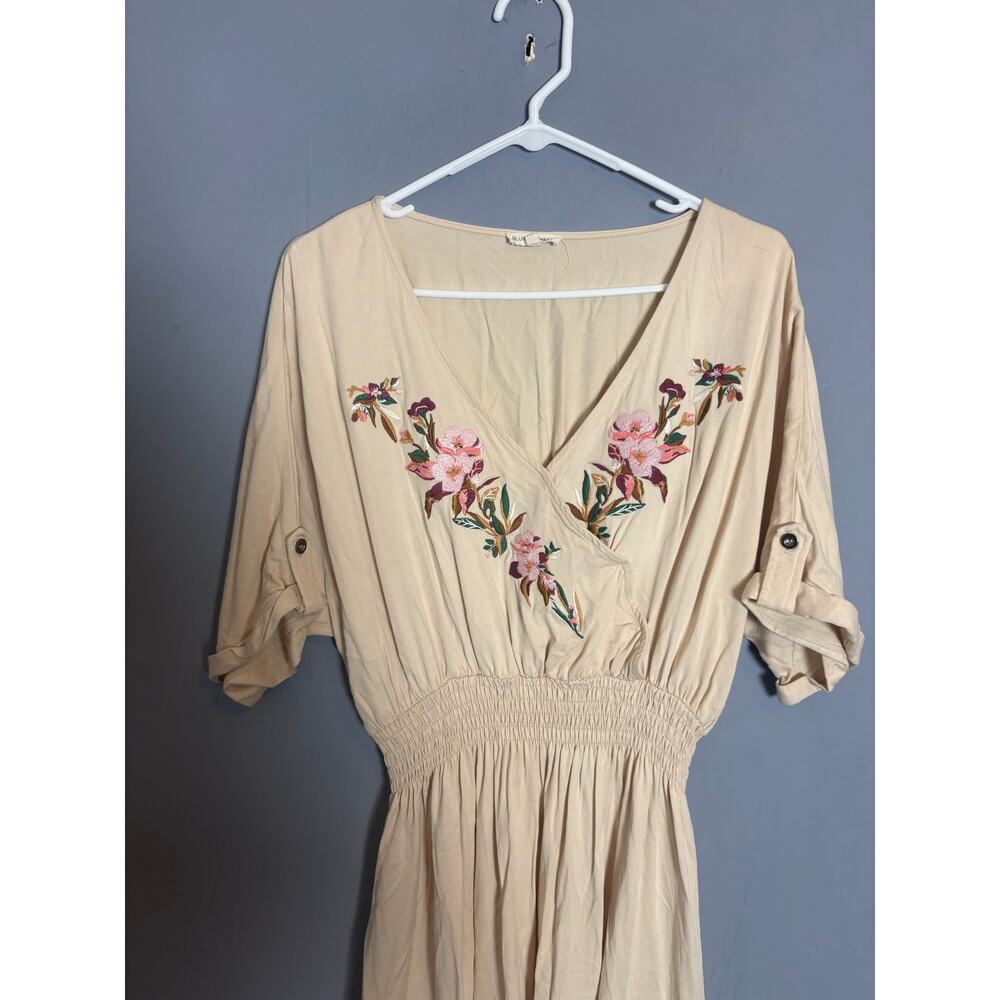 Blushing Heart Womens Floral Long Sleeve Mini Dress L